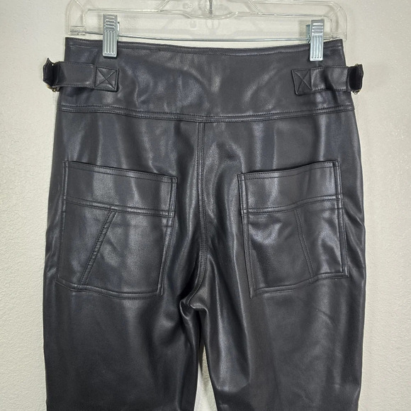 Young Fabulous & Broke Highrise Black Faux Leather Pants Straight Leg Size Small - Picture 7 of 10